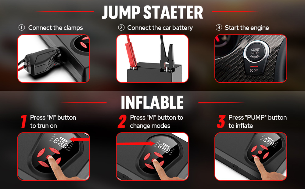 3-in-1 Portable Jump Starter